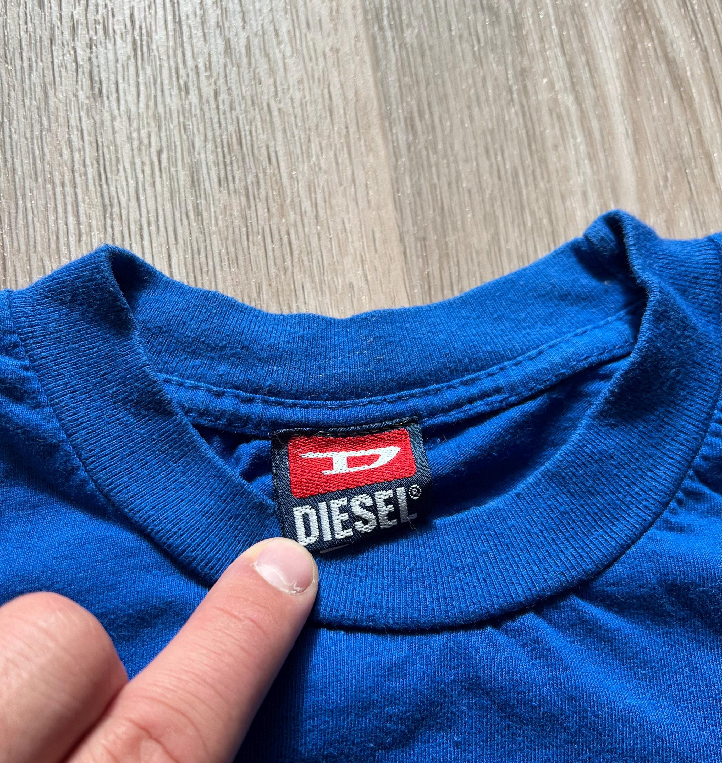 Vintage Diesel Big Logo Blue T-shirt - Etsy