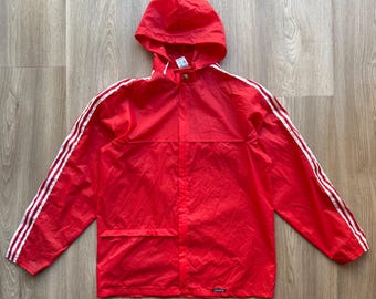 Vintage 70-80s Adidas Ventex Red Windbreaker Track Jacket - Etsy