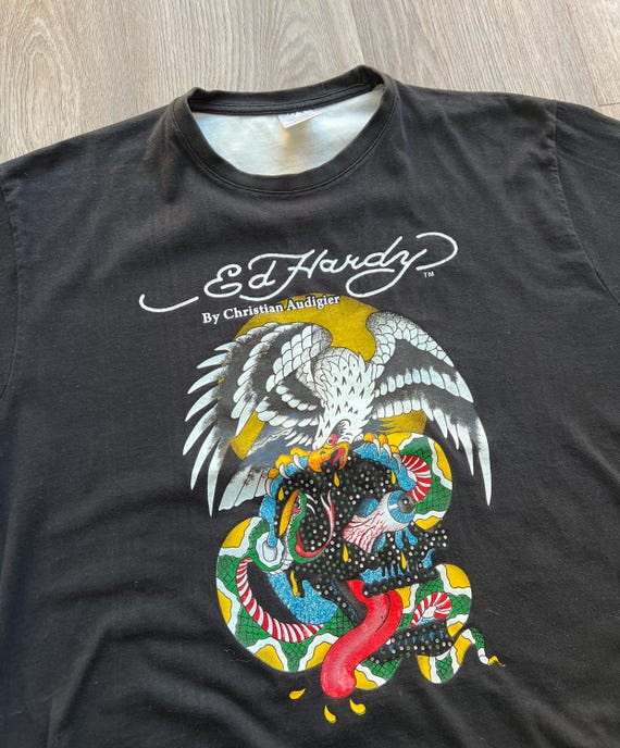 Vintage Ed Hardy by Christian Audigier Eagle and Snake T-shirt - Etsy