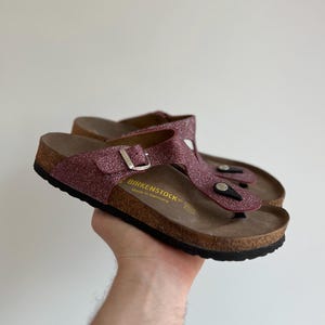 Vintage Birkenstock Gizeh Cherry Leather Slide Sandals