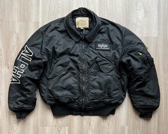 Vintage 90s Alpha Industries MA-1 Bomber Jacket Military