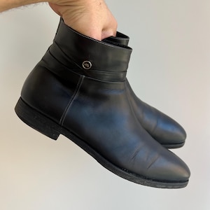 Vintage Santoni Zipped Ankle Chelsea Leather Boots
