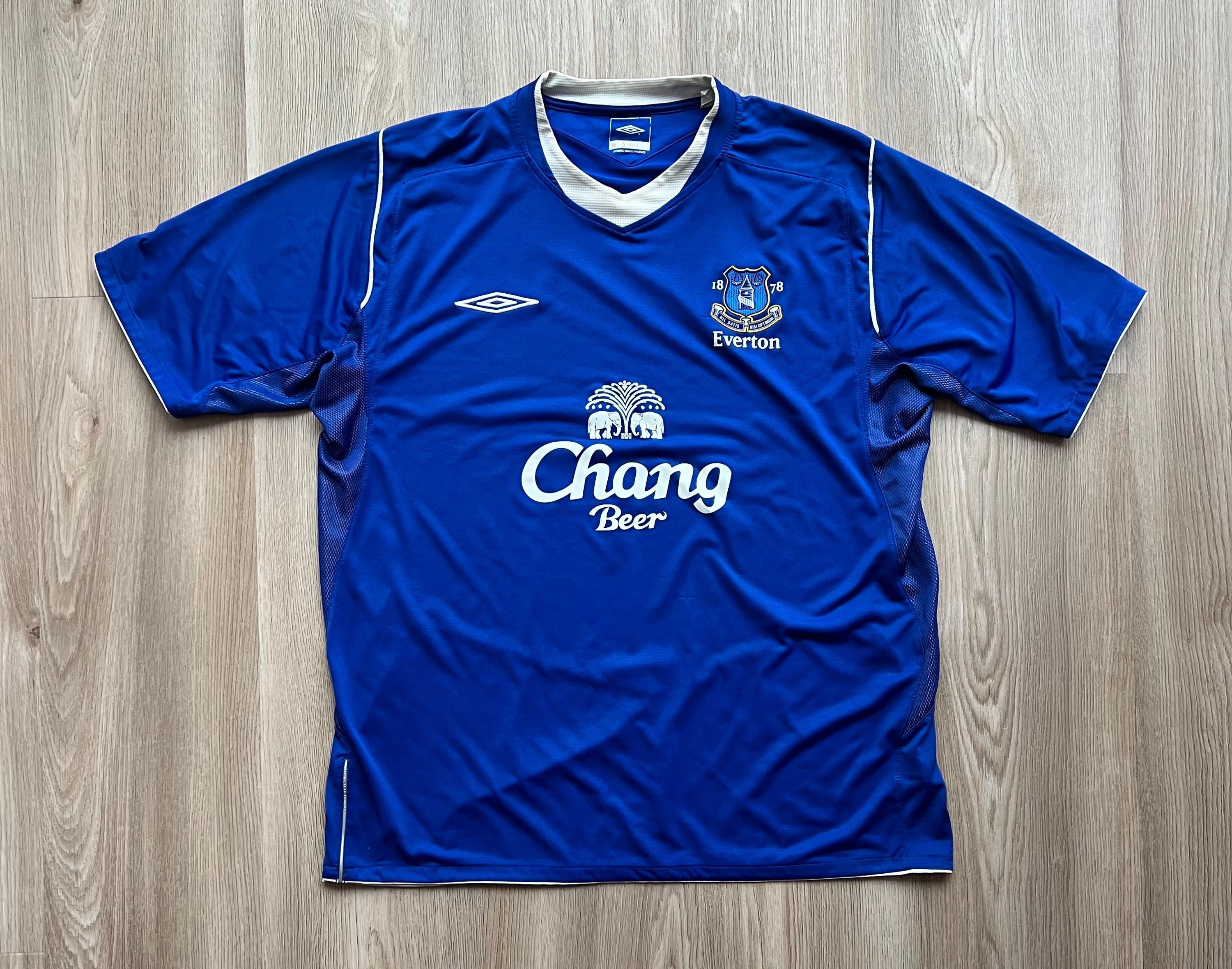 Maillot Vintage Umbro Everton FC – Longue Durée, Gris, Taille L