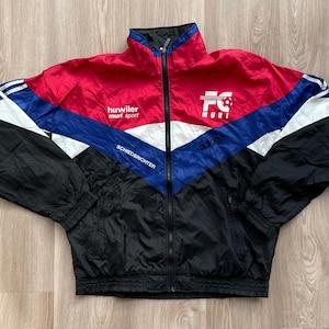 Vintage 90s Adidas FC Muri Soccer Football Light Jacket