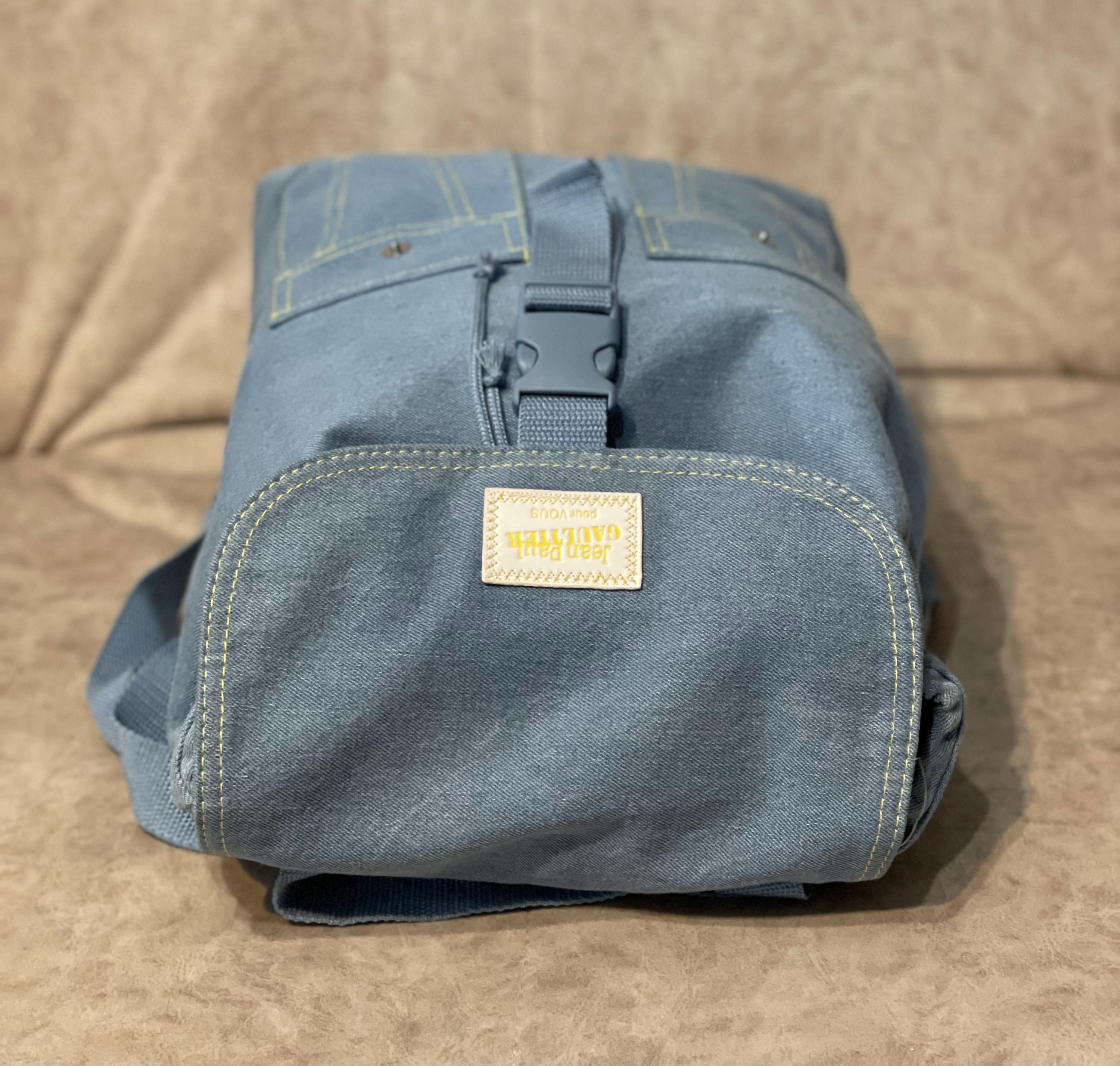 Jean Paul Gaultier バックパック Jean Paul Gaultier Navy Blue Nylon Men's Backpack Nap-Sake NWOT