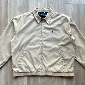 Vintage Polo Ralph Lauren Beige Harrington Bomber Jacket