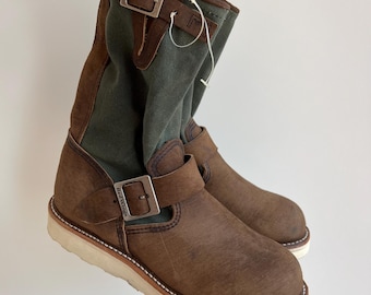 Vintage Red Wing 2970 Engineer Boots: Briar Oil Slick Leather