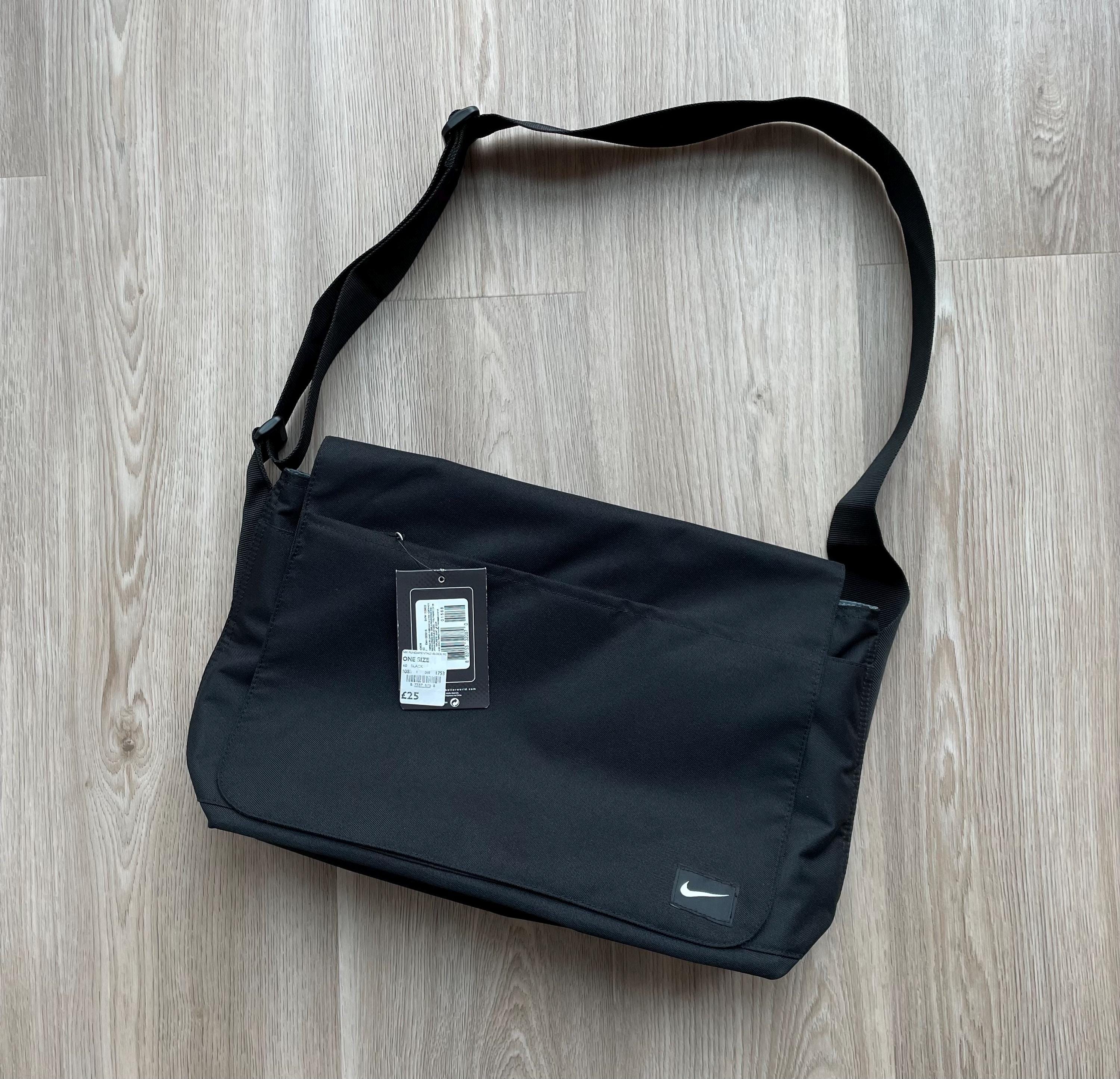 Vintage Nike Y2K Black Messenger Bag - Etsy Vintage Nike Y2K Black Messenger Bag - Etsy