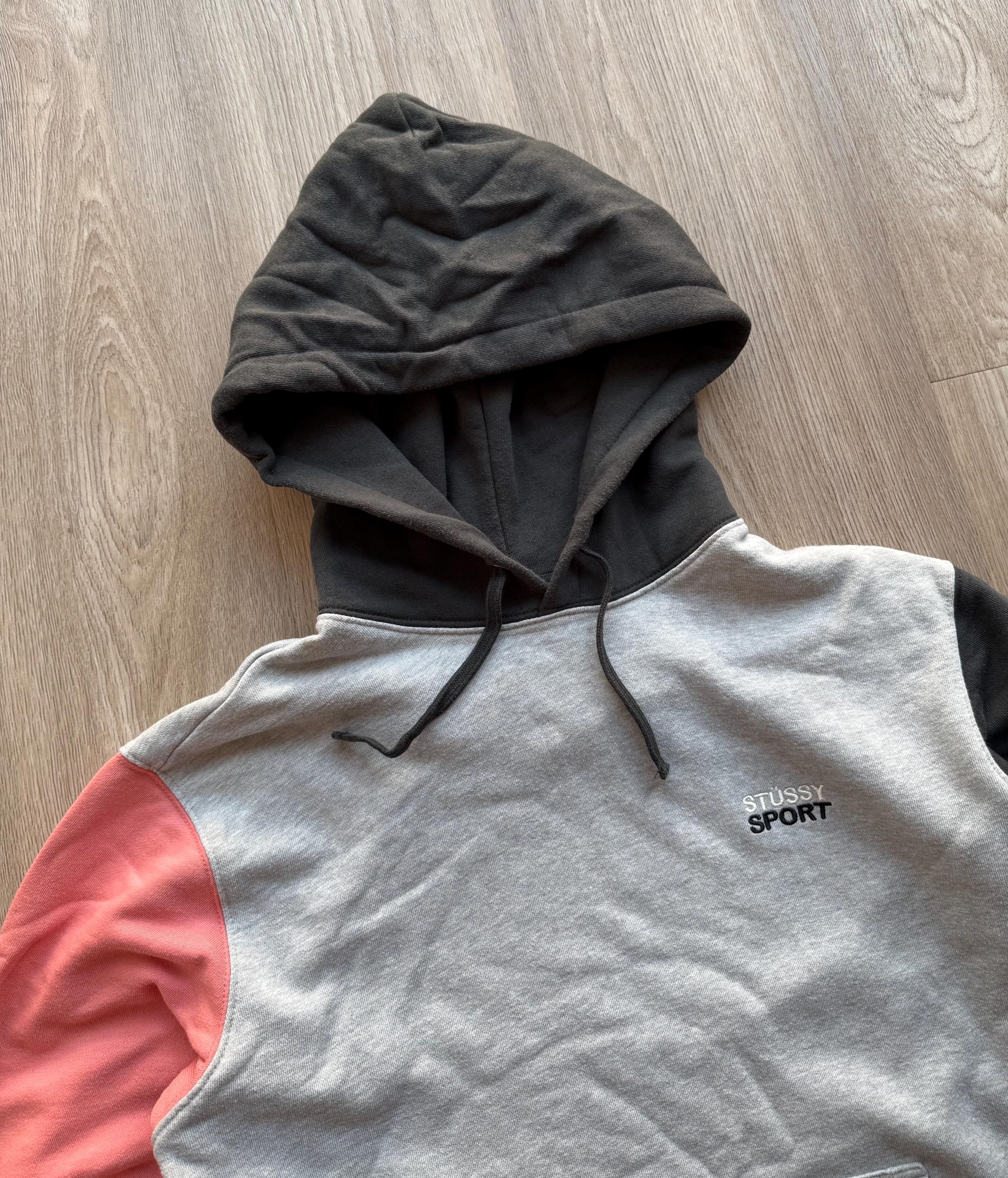 Stussy Sport Embroidered Logo Hoodie Gray Black Pink - Etsy