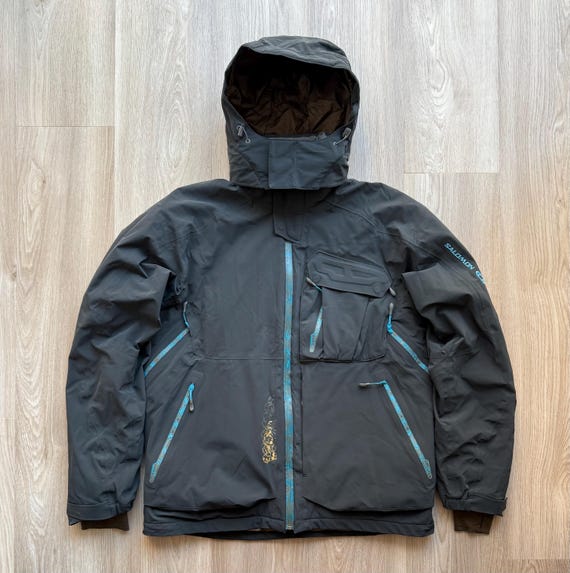 スキー Salomon Ski Jacket Rare Design Vintage Salomon Gray Ski Jacket - Etsy UK