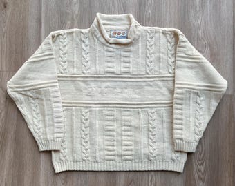 Vintage Diesel Cable Knit Sweater Big Center Logo