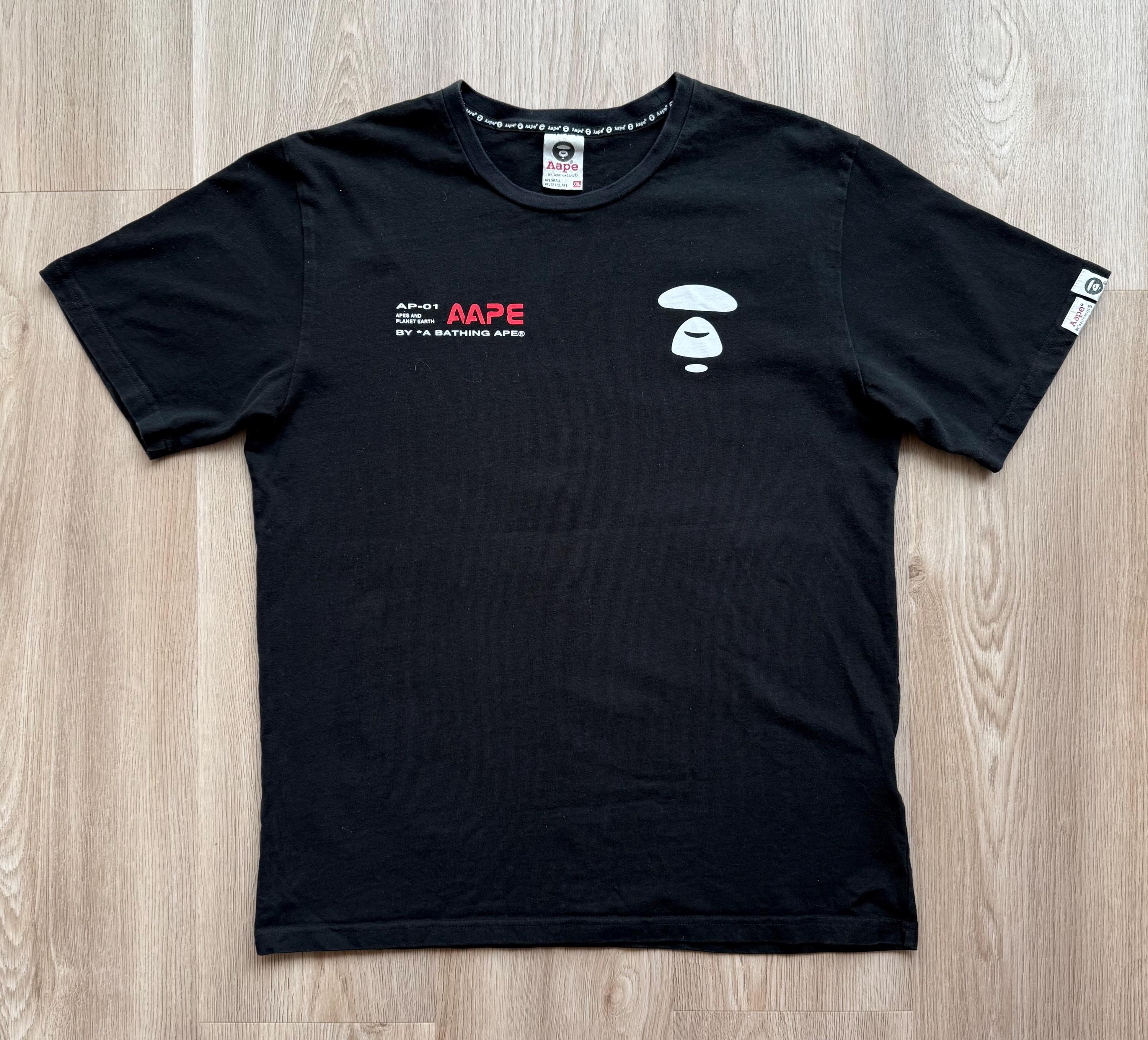 Aape by A Bathing Ape APUNVS Big Logo Black T-shirt - Etsy