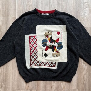 Vintage Eisberg 1991 Gilmar Disney Joker Card Wolle Strickpullover