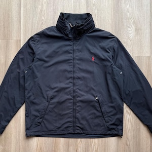 Vintage Polo Ralph Lauren Navy Blue Bomber Nylon Jacket