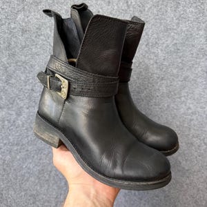 Vintage Diesel Black Leather AvantGarde Ankle Boots