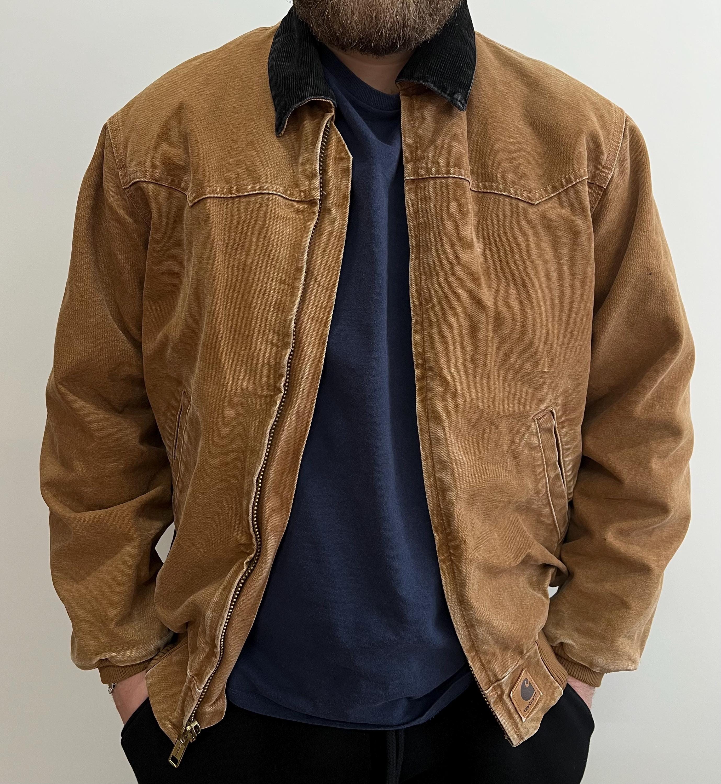 ジャケット・アウター Carharrt J14 Brown Santa Fe Jacket Good Carhartt J14DKB Flannel Lined Santa Fe Jacket