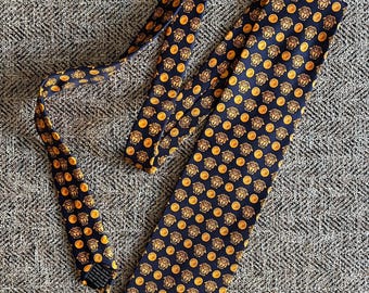 Corbata de seda vintage con monograma de Medusa dorada de Gianni Versace