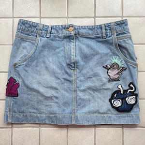 80s Kenzo Denim Jungle Graphic Tigers Mini Skirt L - Etsy
