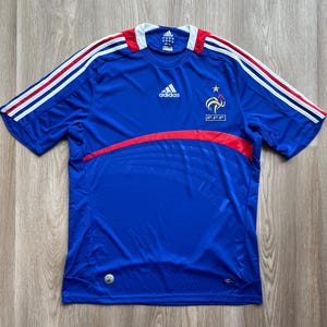 Vintage 2007/08 Home Adidas France Football T-Shirt Soccer Jersey