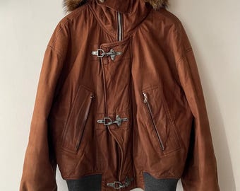 Post Card by Dario Talenti Multipocket Leather Bomber Jacket