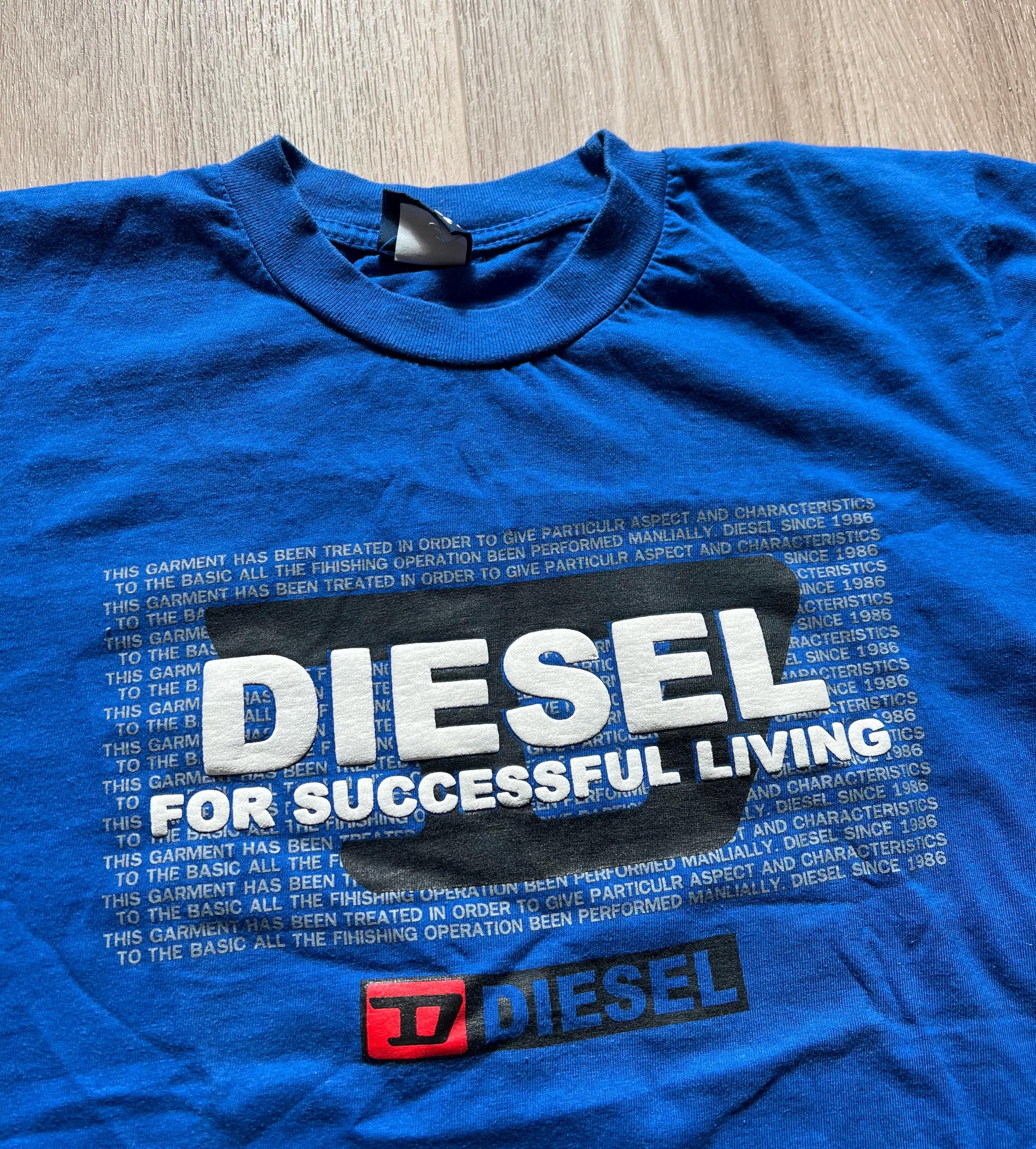 Vintage Diesel Big Logo Blue T-shirt - Etsy