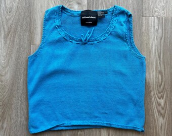 Vintage Michael Simon Blaues Strick Tank Top