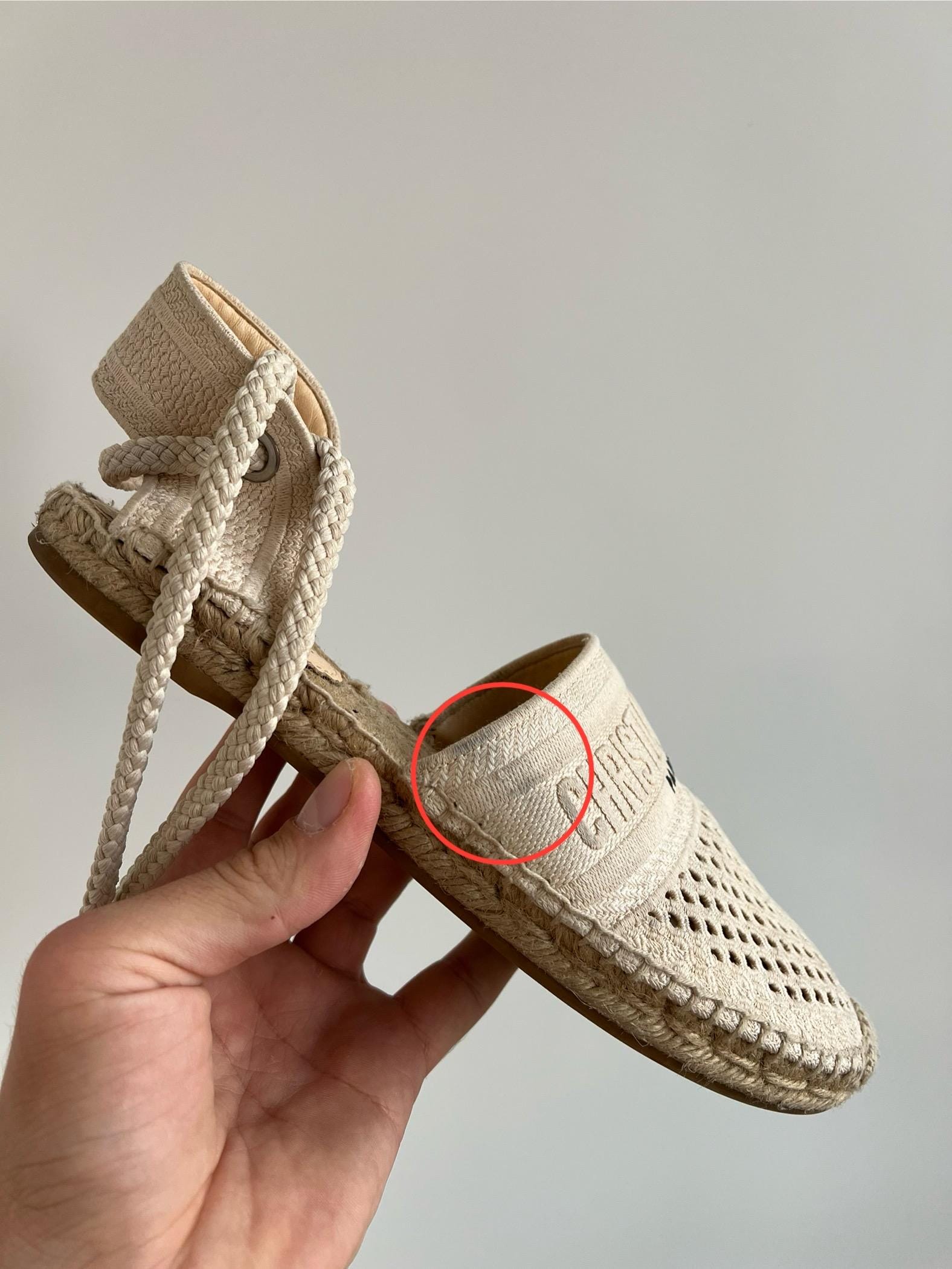 Dior Beige Canvas Espadrille Slide Sandals Dioract Slide Beige Suede Goatskin | DIOR main image 4