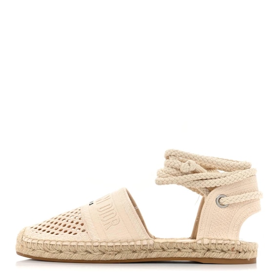 Christian Dior Canvas Embroidered Beige Espadrilles Sandals  display picture 3