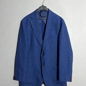 Boggi Milano Two Button Blue Linen Blazer