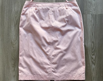 Vintage Escada Pink Cotton Midi Skirt
