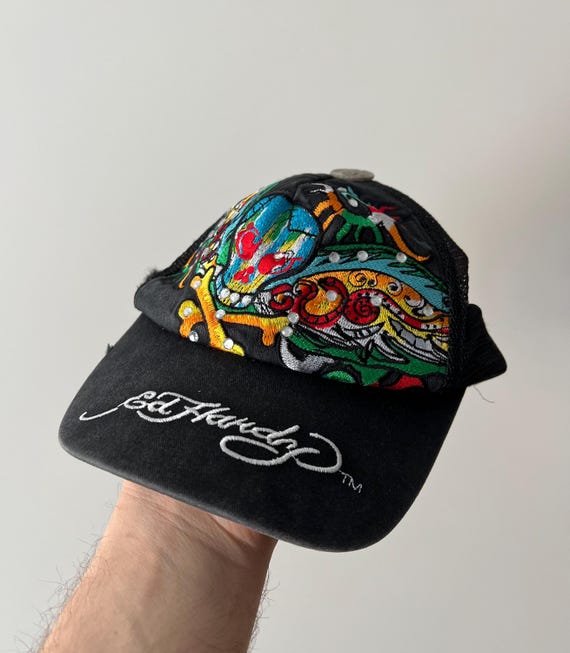 Vintage Ed Hardy by Christian Audigier Skull Trucker Cap - Etsy