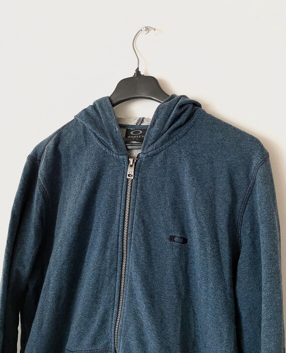 Oakley Blue Zip up Hoodie - Etsy Oakley Blue Zip up Hoodie - Etsy
