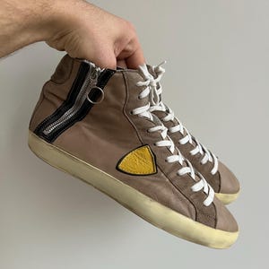 Philippe Model Brown Leather High Sneakers