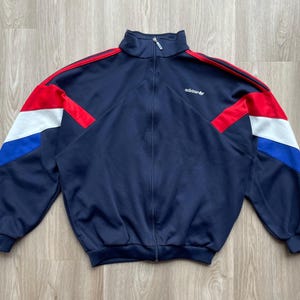 Vintage 80s Adidas Track Jacket USA Olympics Red Navy Blue Vintage 80s Adidas Track Jacket USA Olympics Red Navy Blue