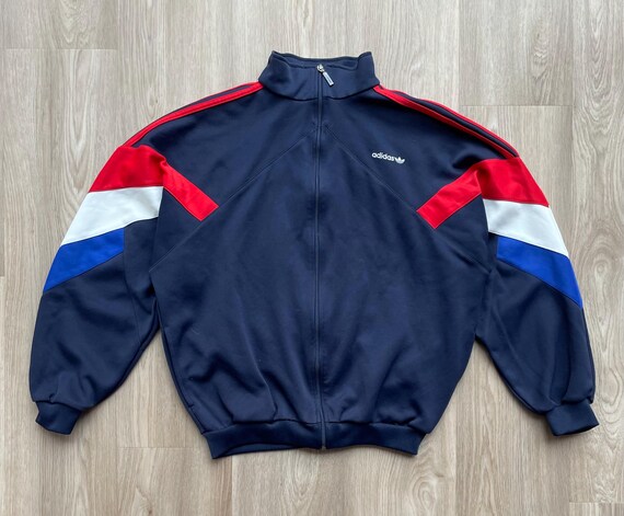 Vintage 80s Adidas Track Jacket Navy Blue - Etsy