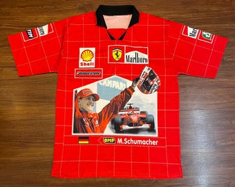 Vintage Michael Schumacher Ferrari Marloro F1 T-Shirt Racing Tee
