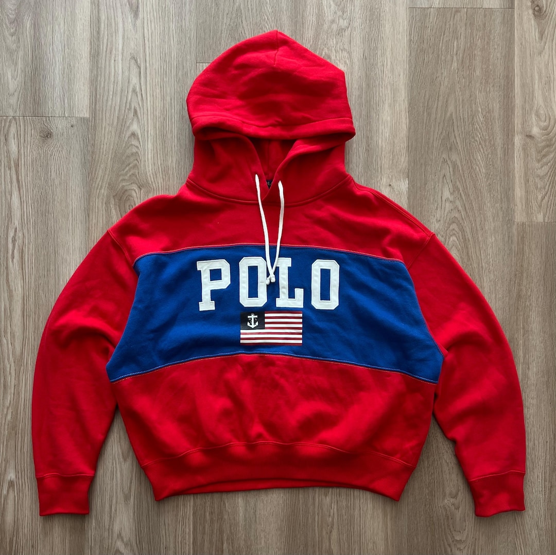 Polo Ralph Lauren Big Logo American Flag Hoodie - Etsy