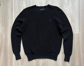 Allsaints Trias Crew Schwarzer Baumwollpullover