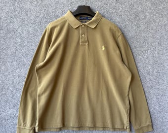 Polo Ralph Lauren Khaki Long Sleeve Polo Shirt
