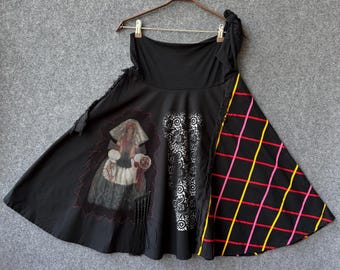 Vintage Save The Queen Black AvantGarde Skirt y2k