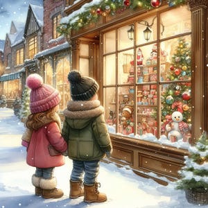 Auguri di Natale - Clip Art Bundle, Download digitale, File digitali, Stravagante, Negozio di giocattoli, Neve, Albero, Agrifoglio, Luci, Regali, Cappello di Babbo Natale, Bambini