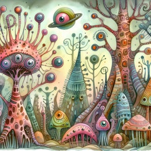 Magical Alien Forest - Clip Art Bundle, Digital Download, Digital Files ...