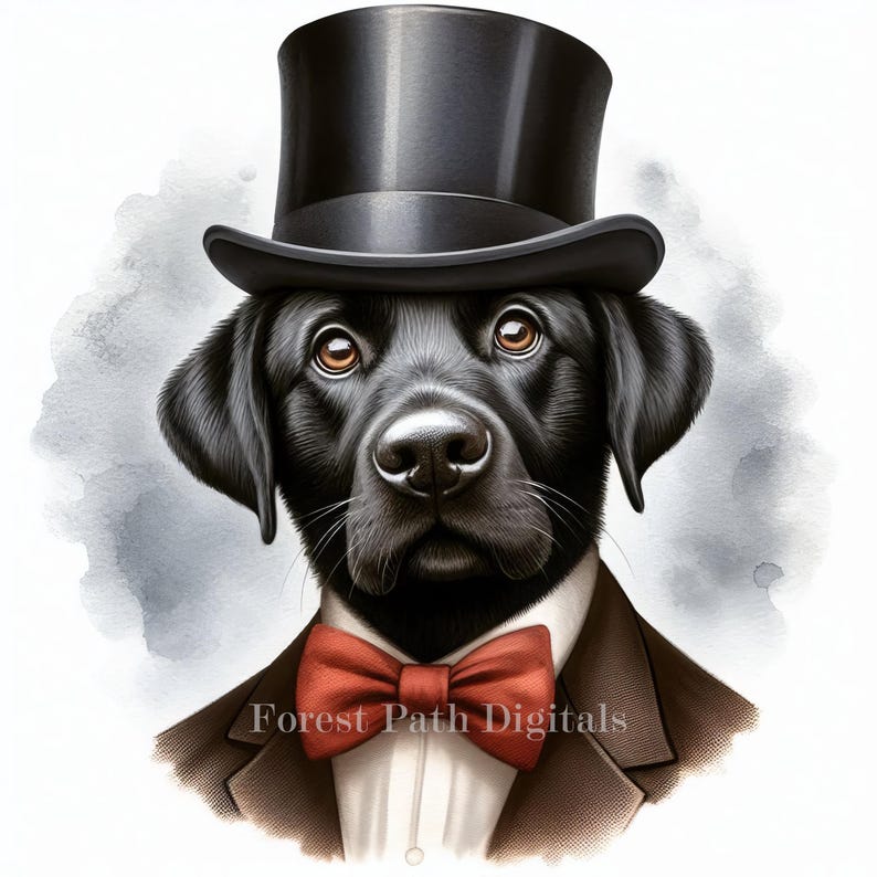 Dapper Dog - Clip Art Bundle, Digital Files Download, Whimsical ...