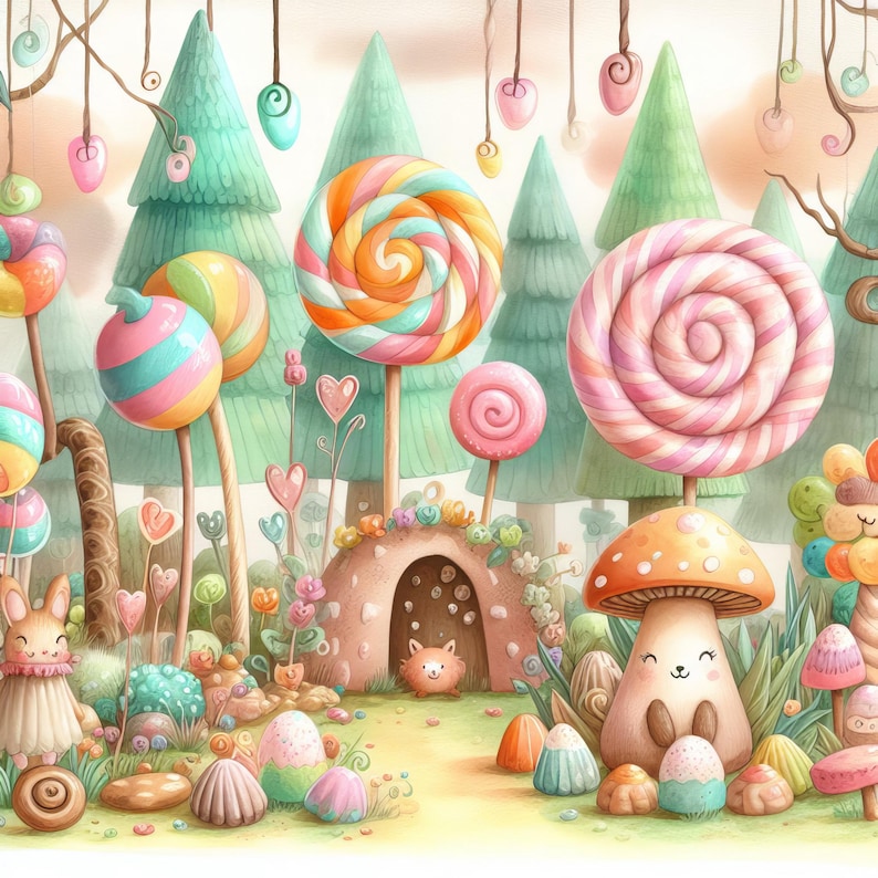 Magical Candy Forest V1 - Clip Art Bundle, Digital Download, Digital ...