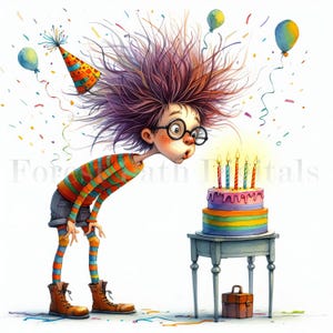 Quirky Birthday Boy - Clip Art Bundle, digitaler Download, digitale Dateien, wunderlich, Geburtstagskuchen, Kerzen, Luftballons, Einladungen