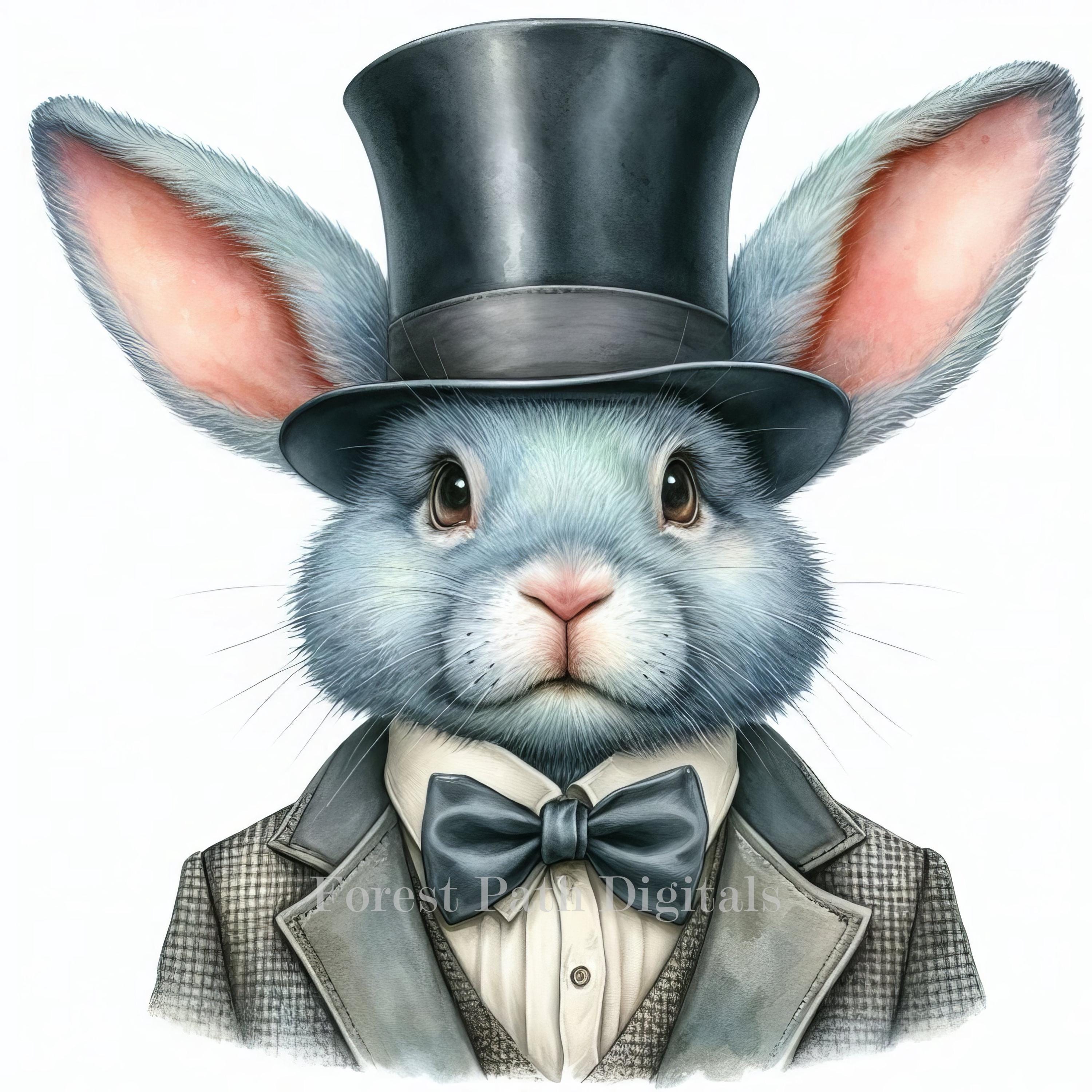Dapper Bunny - Clip Art Bundle, Digital Files Download, Whimsical ...
