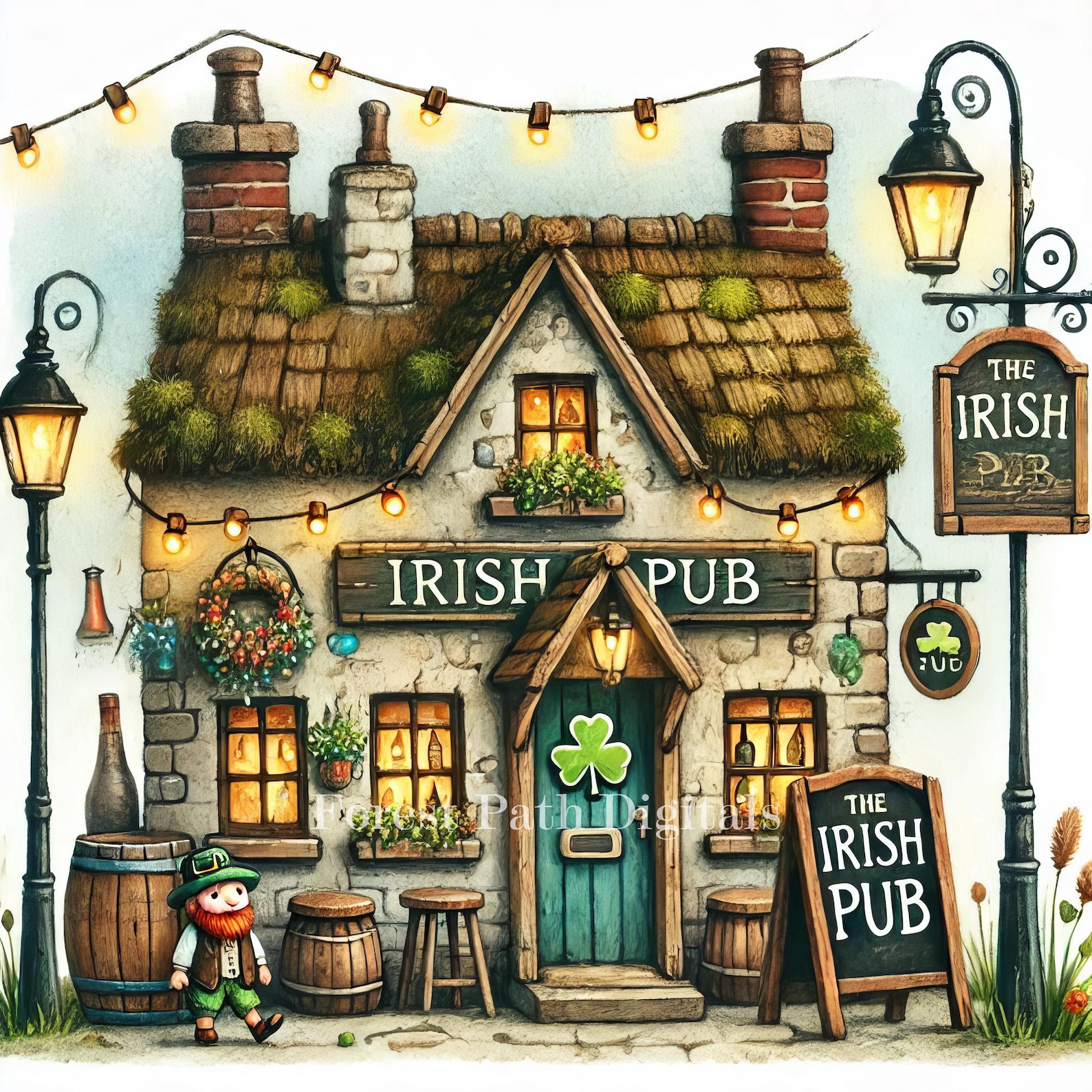 Irish Pub - Clip Art Bundle, Digital Download, Digital Files, Whimsical ...