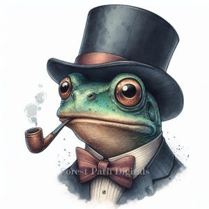Apfel Frosch - Clip Art Bundle, Digitale Dateien Download, wunderlich, Cartoon, lustig, Laubfrosch, Tiere in der Kleidung, Distinguished Gentleman