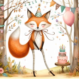 Boho Geburtstag Wald Freunde - Clip Art Bundle, digitaler Download, digitale Dateien, wunderlich, Feen, Hippie, Blumen, Shabby Chic, Luftballons