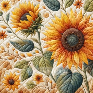 Sunflower Quilt - Clip Art Bundle, digitaler Download, digitale Dateien, digitale Bilder, Wandkunst, Basteln, Shabby Chic, Vintage, Quilt Quadrat